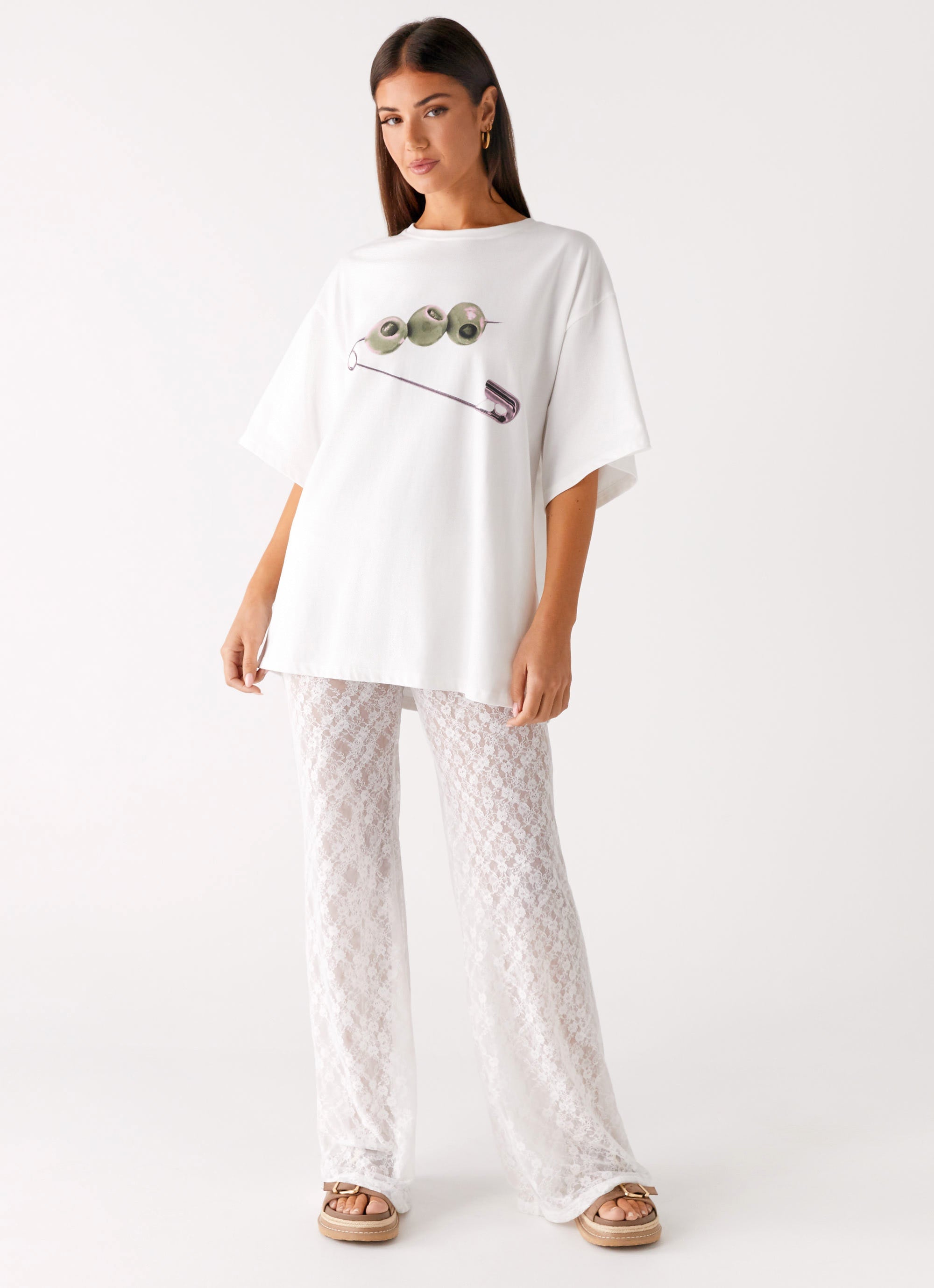Matcha Lace Pants - White