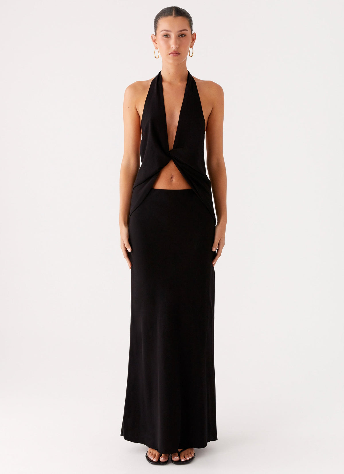 Michaella Chiffon Maxi Skirt - Black