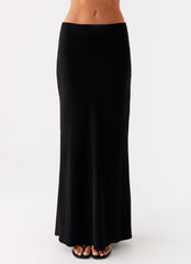 Michaella Chiffon Maxi Skirt - Black