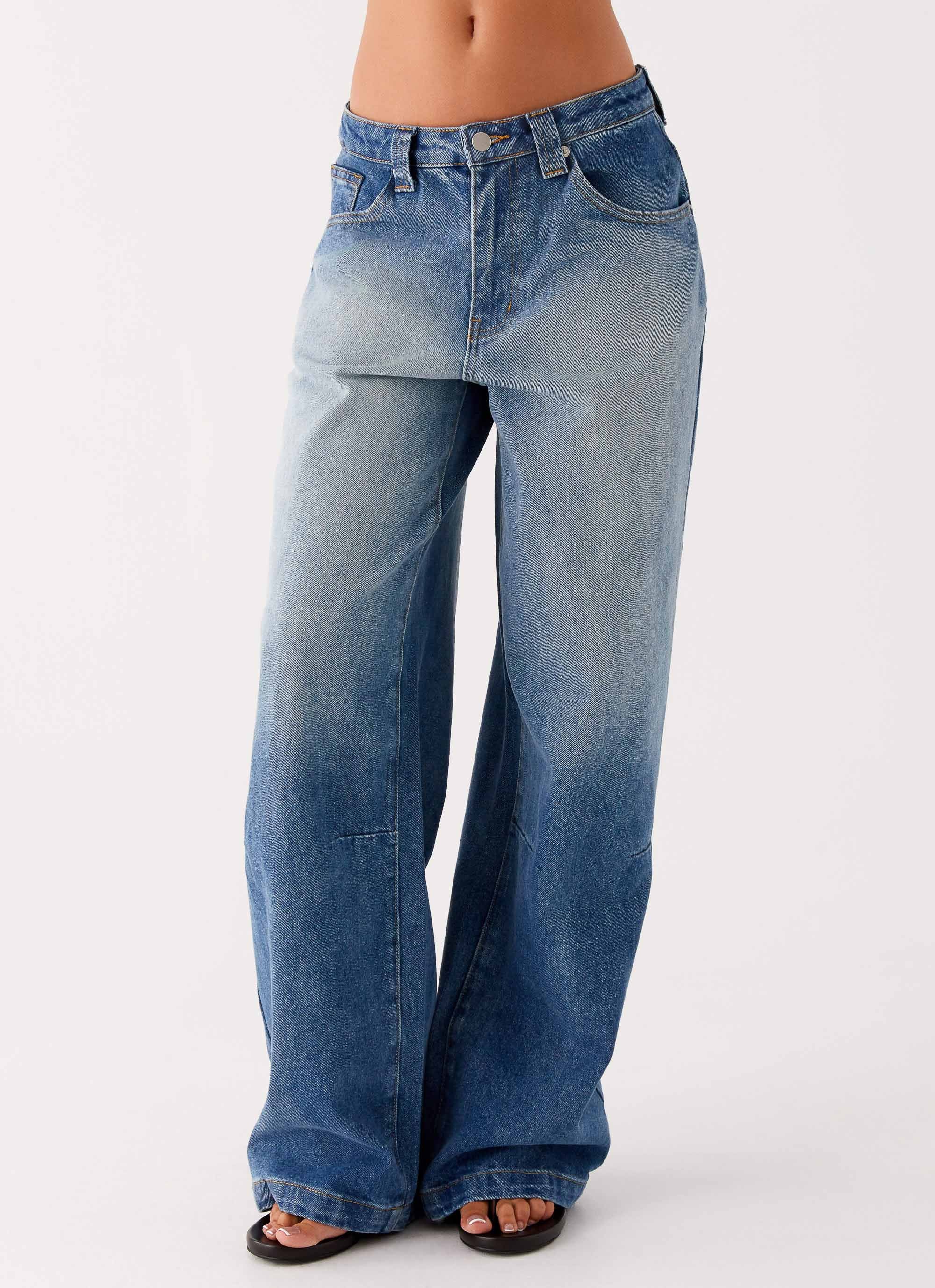 Midwest Low Rise Denim Jeans - Powder Wash Blue