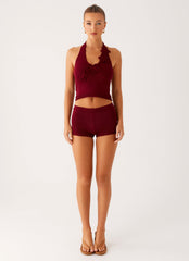 Miffy Crochet Top - Maroon