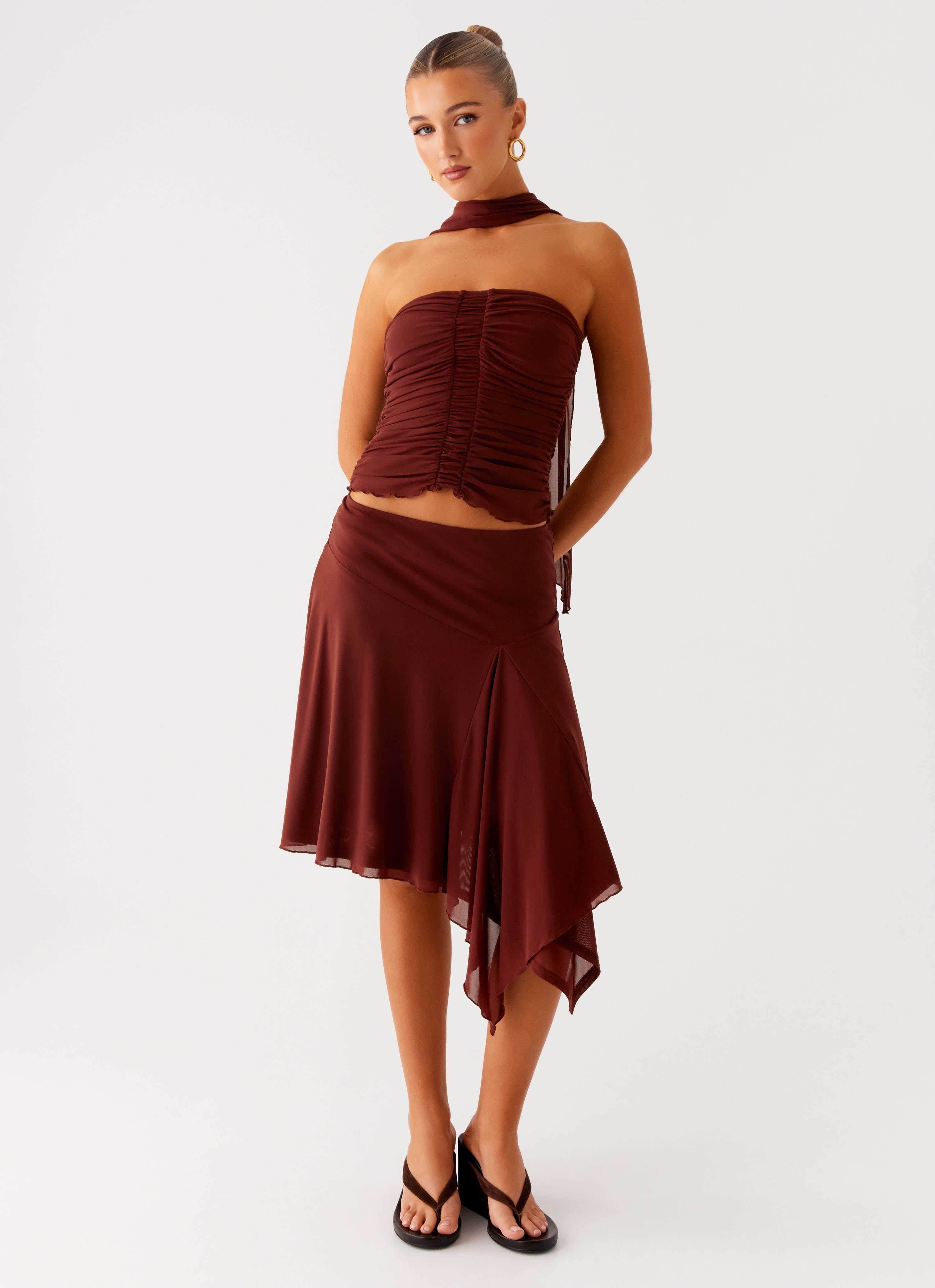 Mirage Midi Skirt - Chocolate