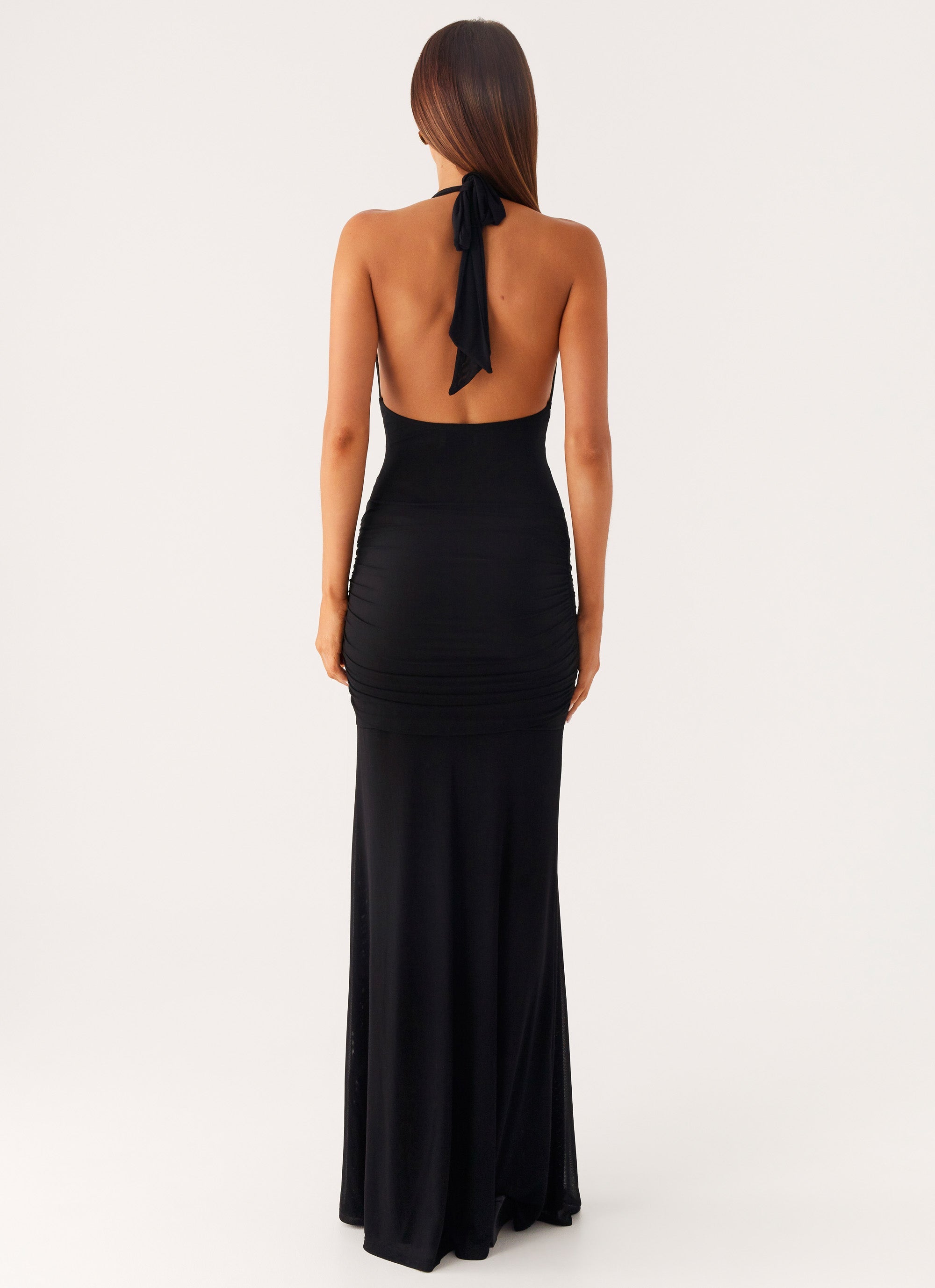 Miyah Halter Hardware Maxi Dress - Black