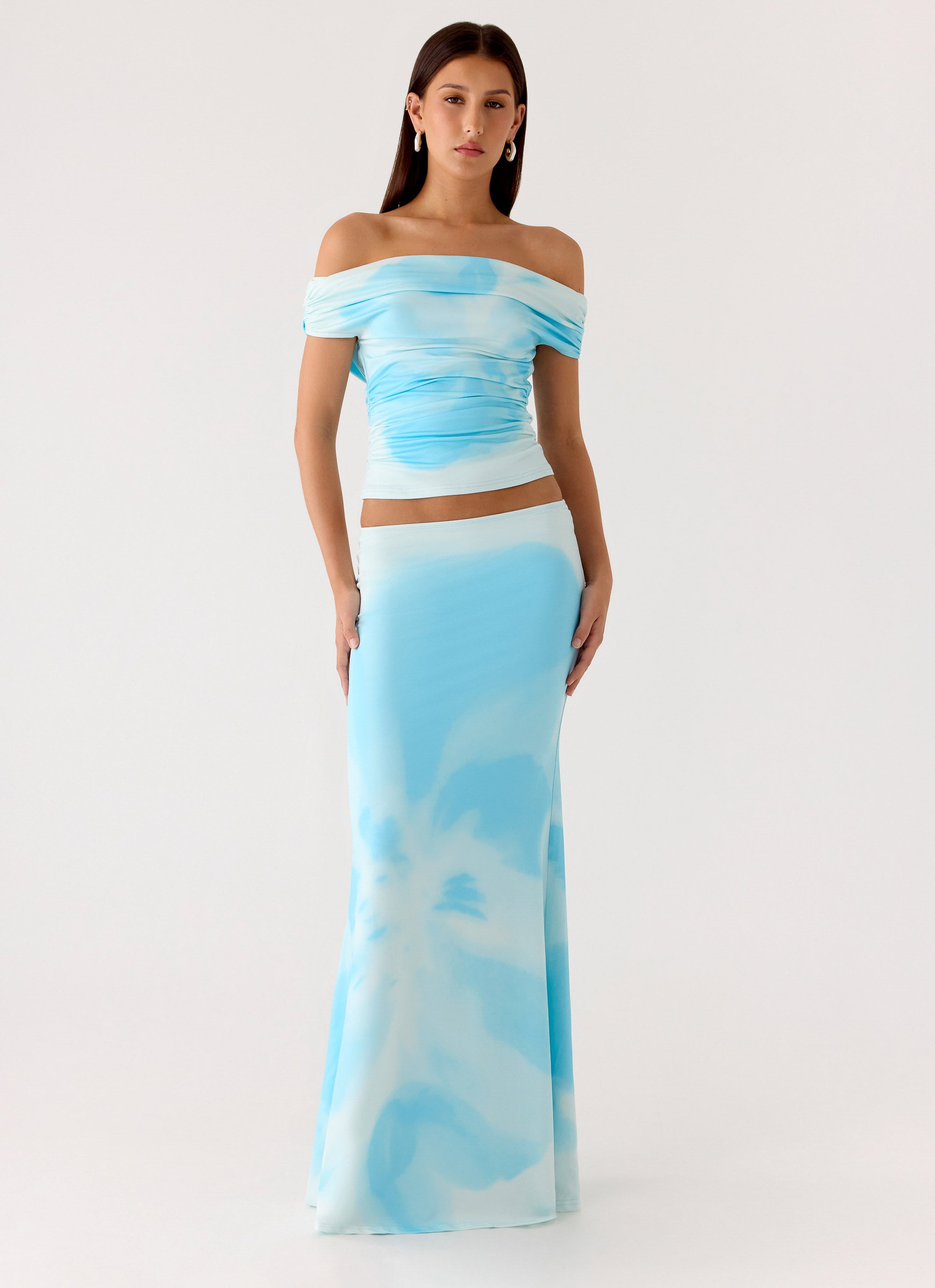 Moka Maxi Skirt - Blooming Blue