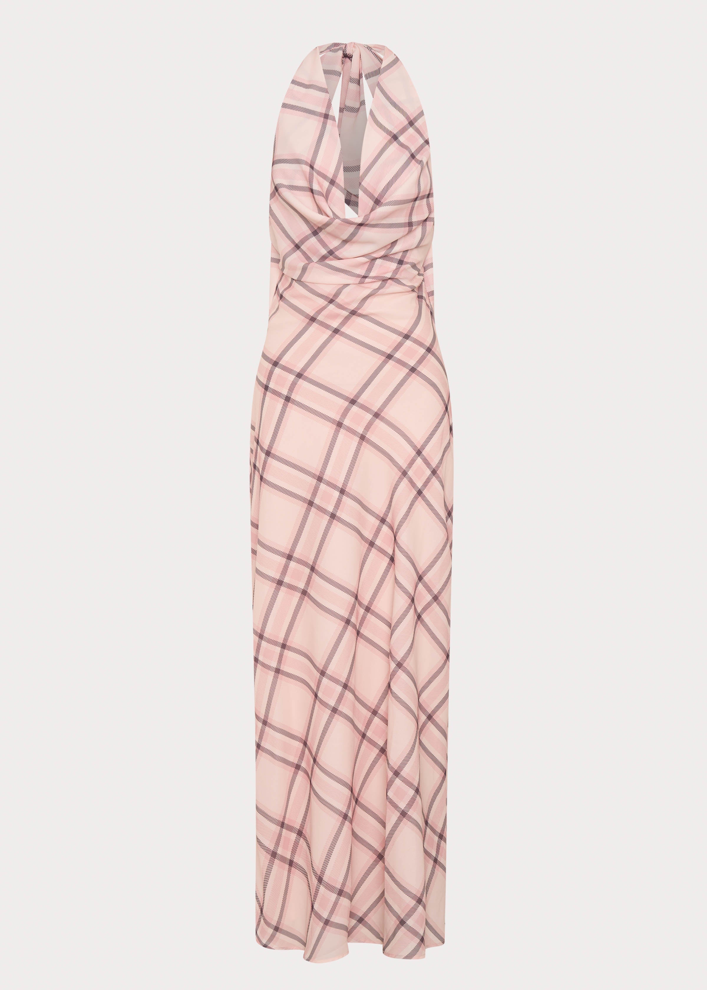 Muse Maxi Dress - Pink Check