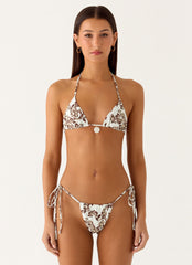 Natti Shell Halter Bikini Top - Vanilla Meadow