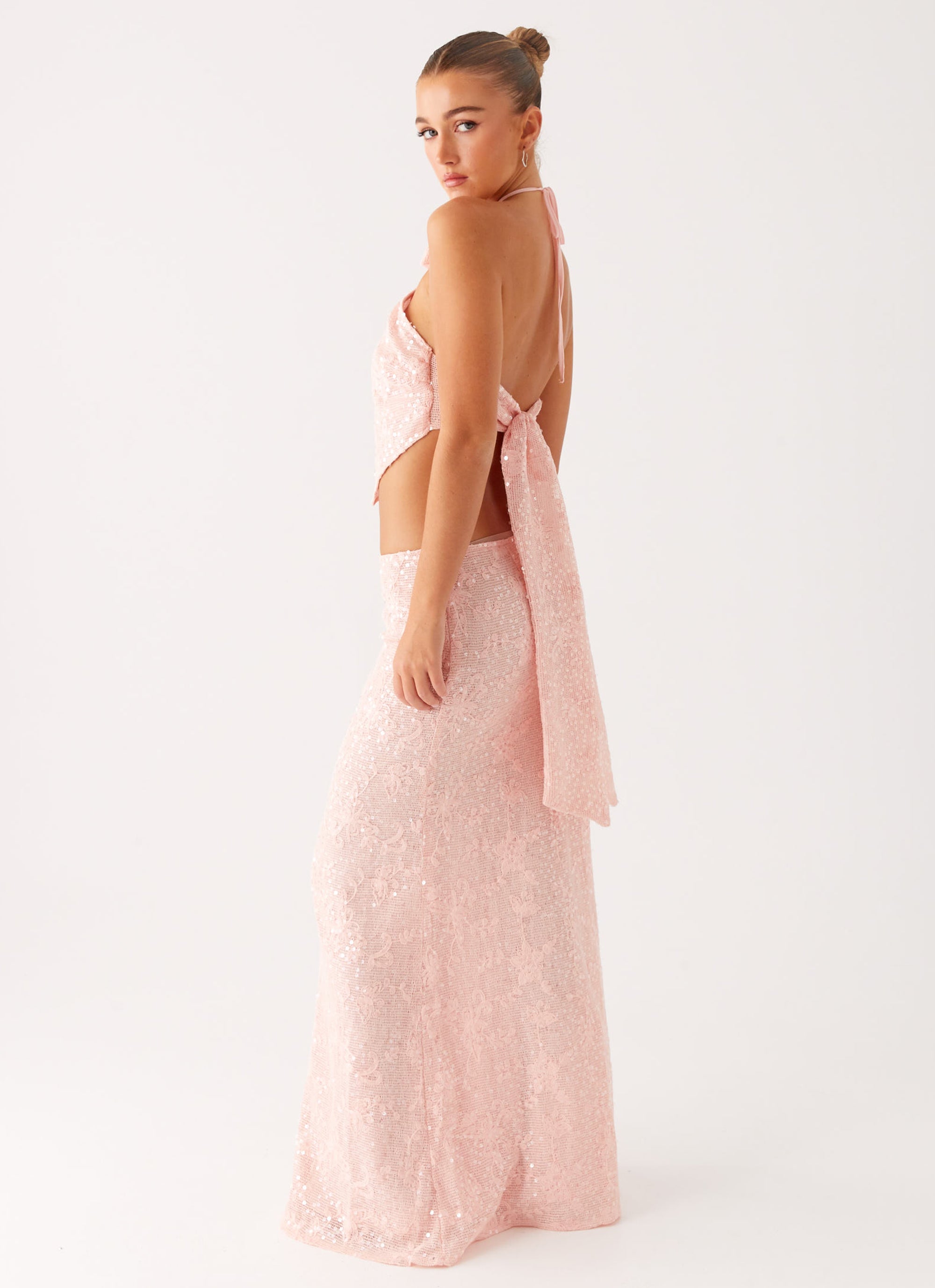 Nico Sequin Maxi Skirt - Pink