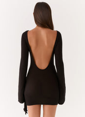 Niella Long Sleeve Wrap Mini Dress - Black