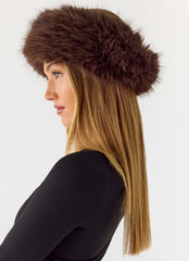North Pole Faux Fur Headband - Chocolate