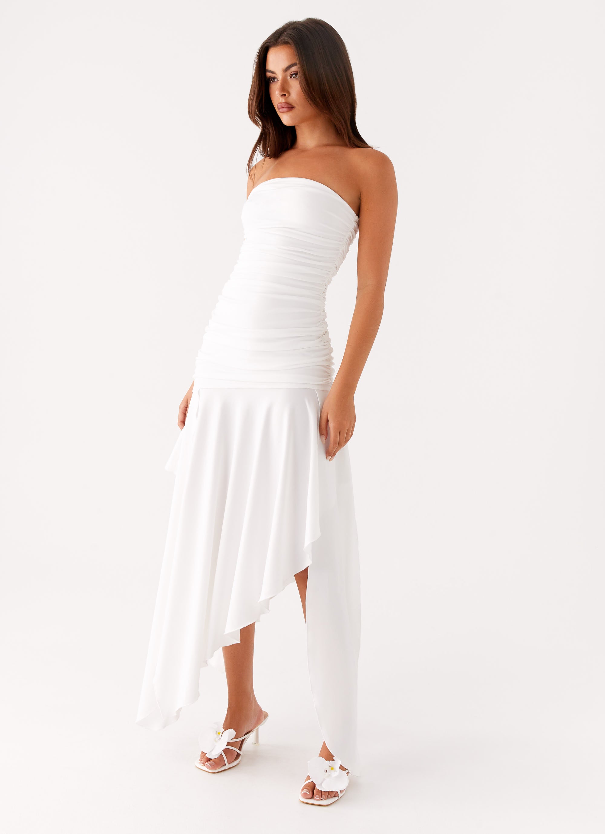 Ora Strapless Maxi Dress - White