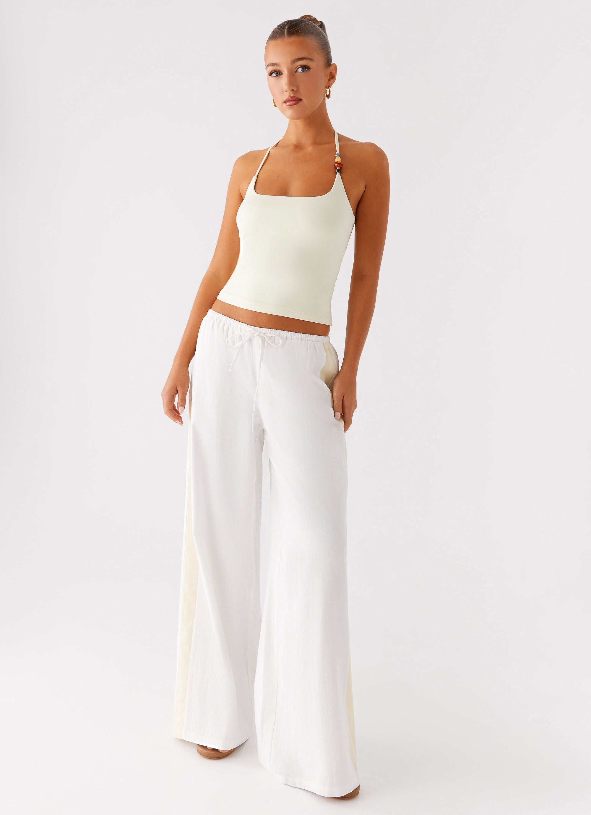 Oska Drawstring Pants - White