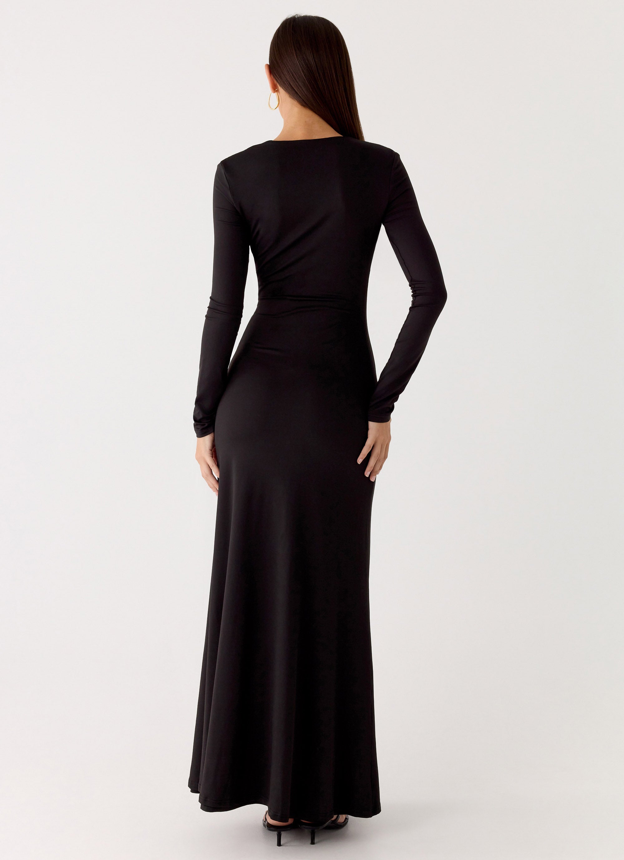 Palm Haze Maxi Dress - Black