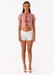 Pandora Blouse - Red Gingham