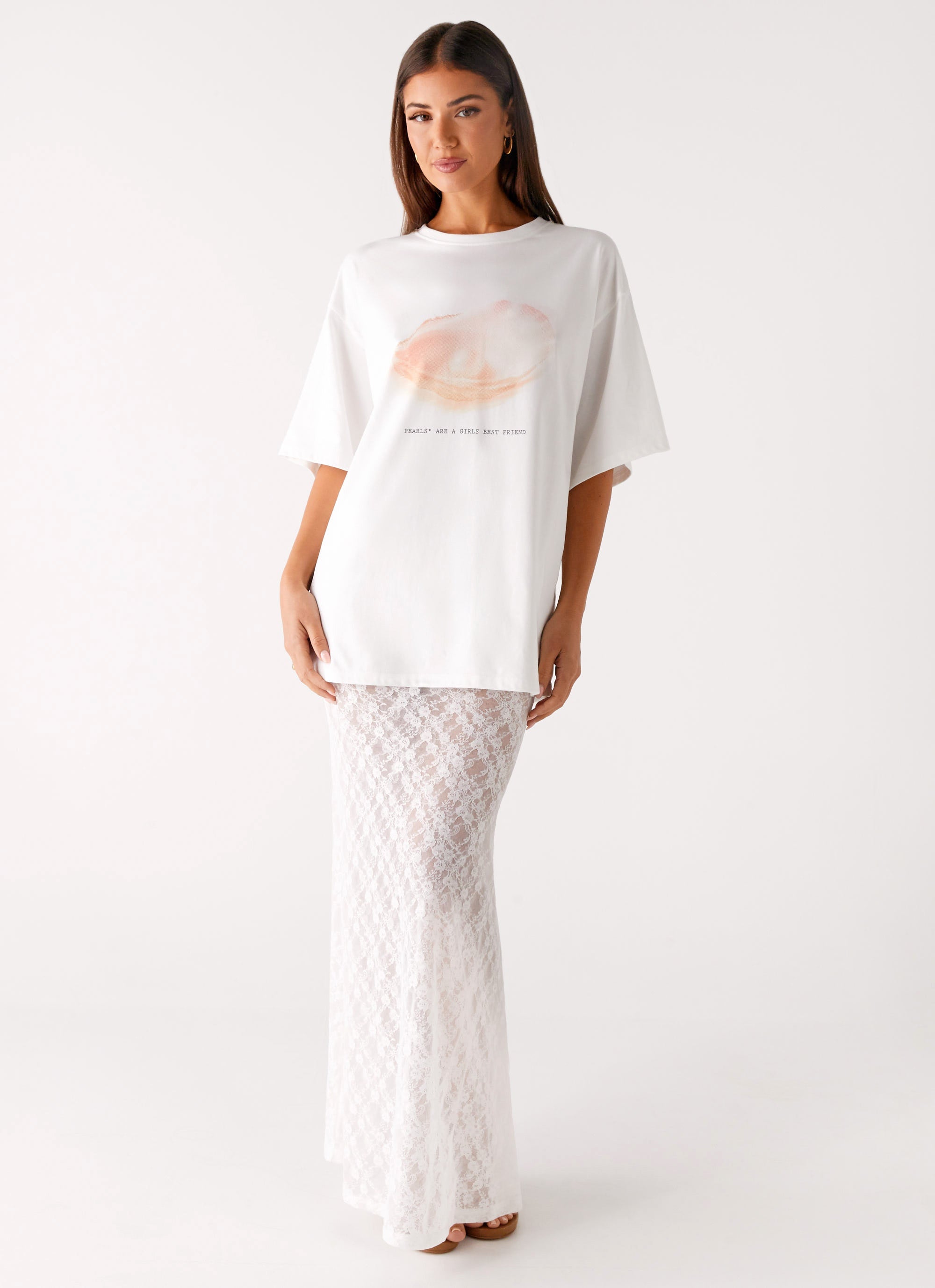 Pearl Oversized Tee - White