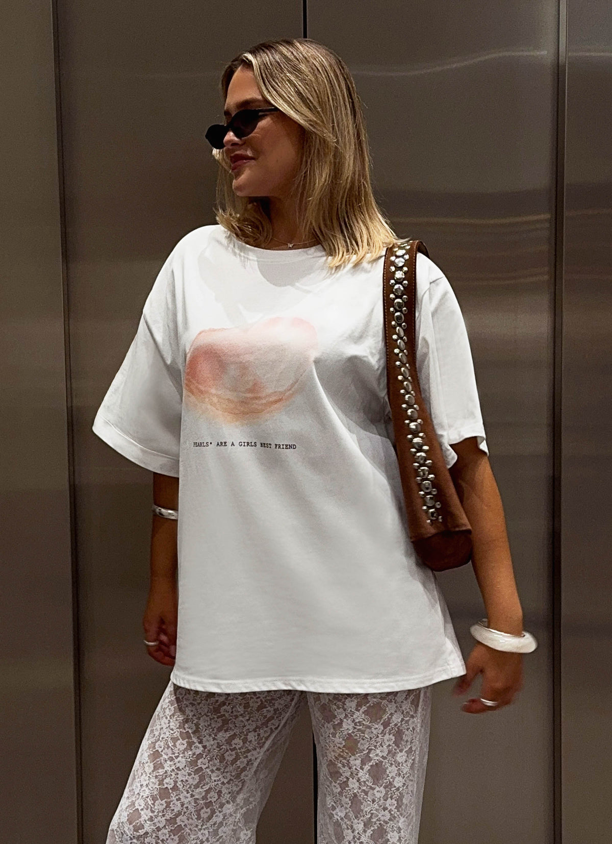 Pearl Oversized Tee - White