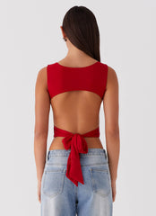 Saskie Tie Top - Ruby Red