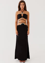 Neveah Beaded Maxi Skirt - Black