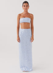 Kyleigh Textured Sequin Maxi Skirt - Lavender Mist