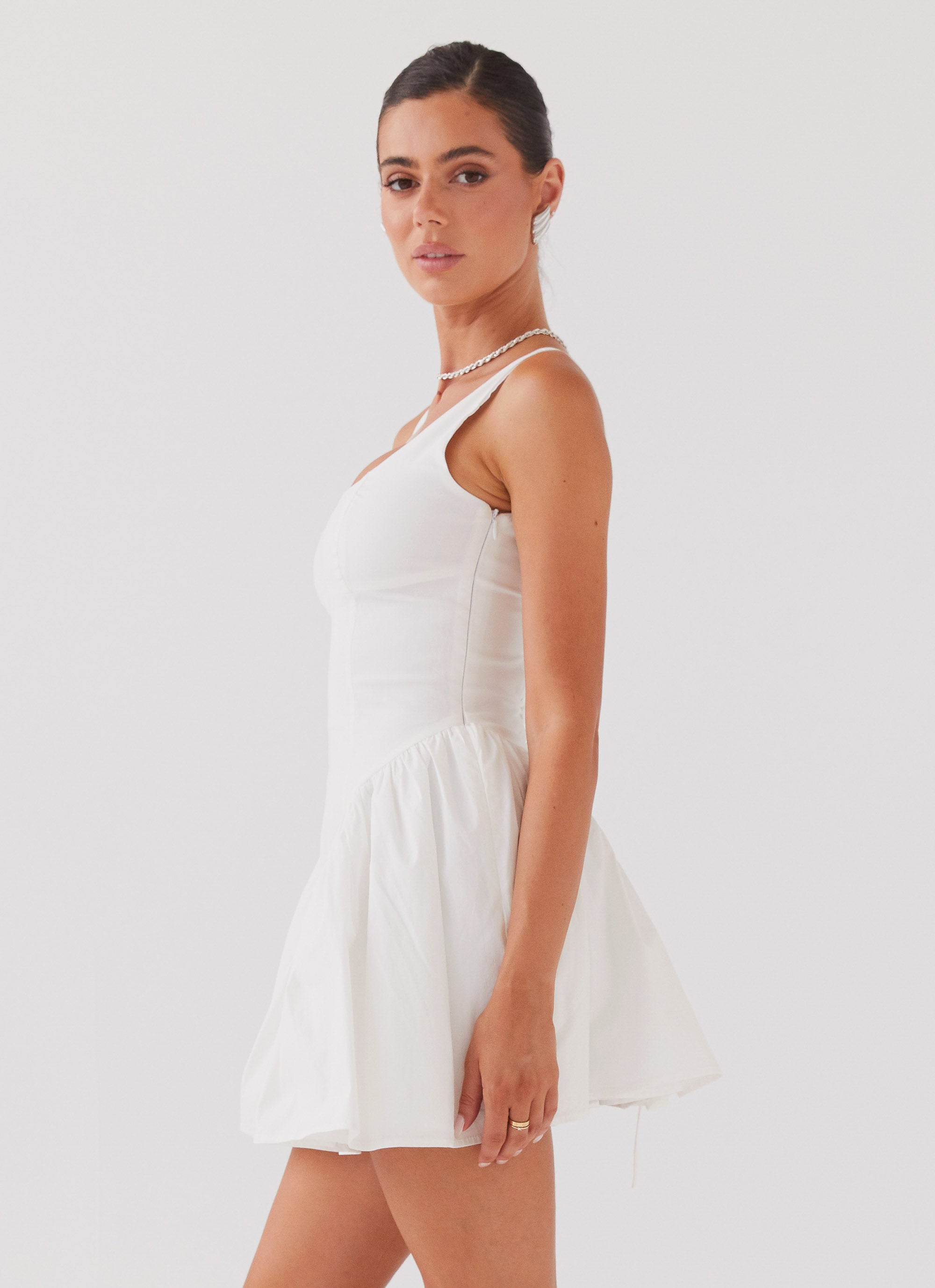 Sassy Soiree Corset Mini Dress - White