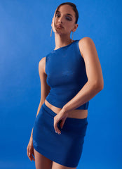 Holly Knit Mini Skirt - Cobalt