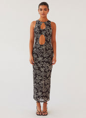 All Eyes On Me Maxi Dress - Petal Gloom