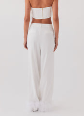 Shake It Off Feather Pants - Snow