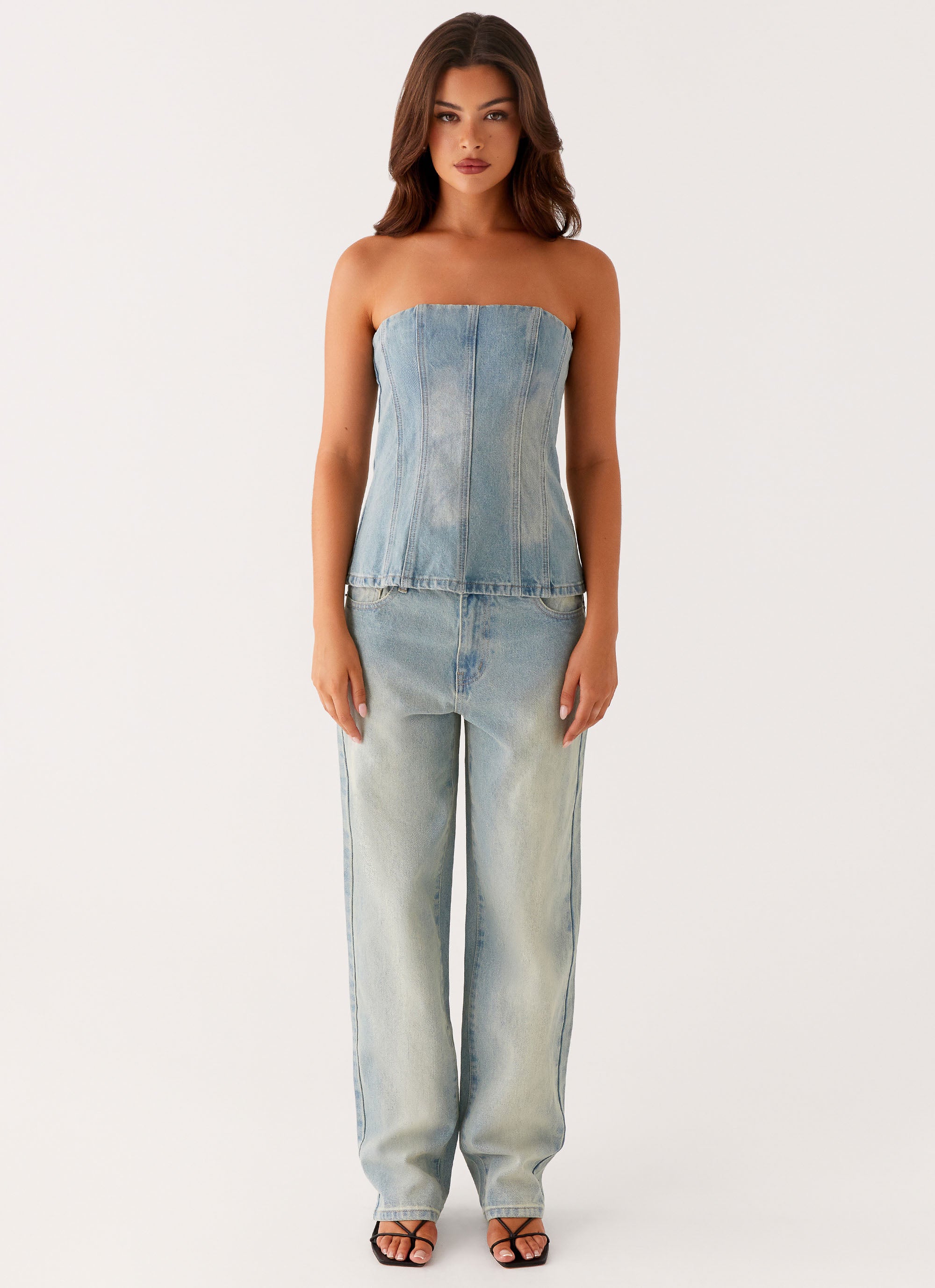 Poppy Low Rise Denim Jeans - Vintage Denim