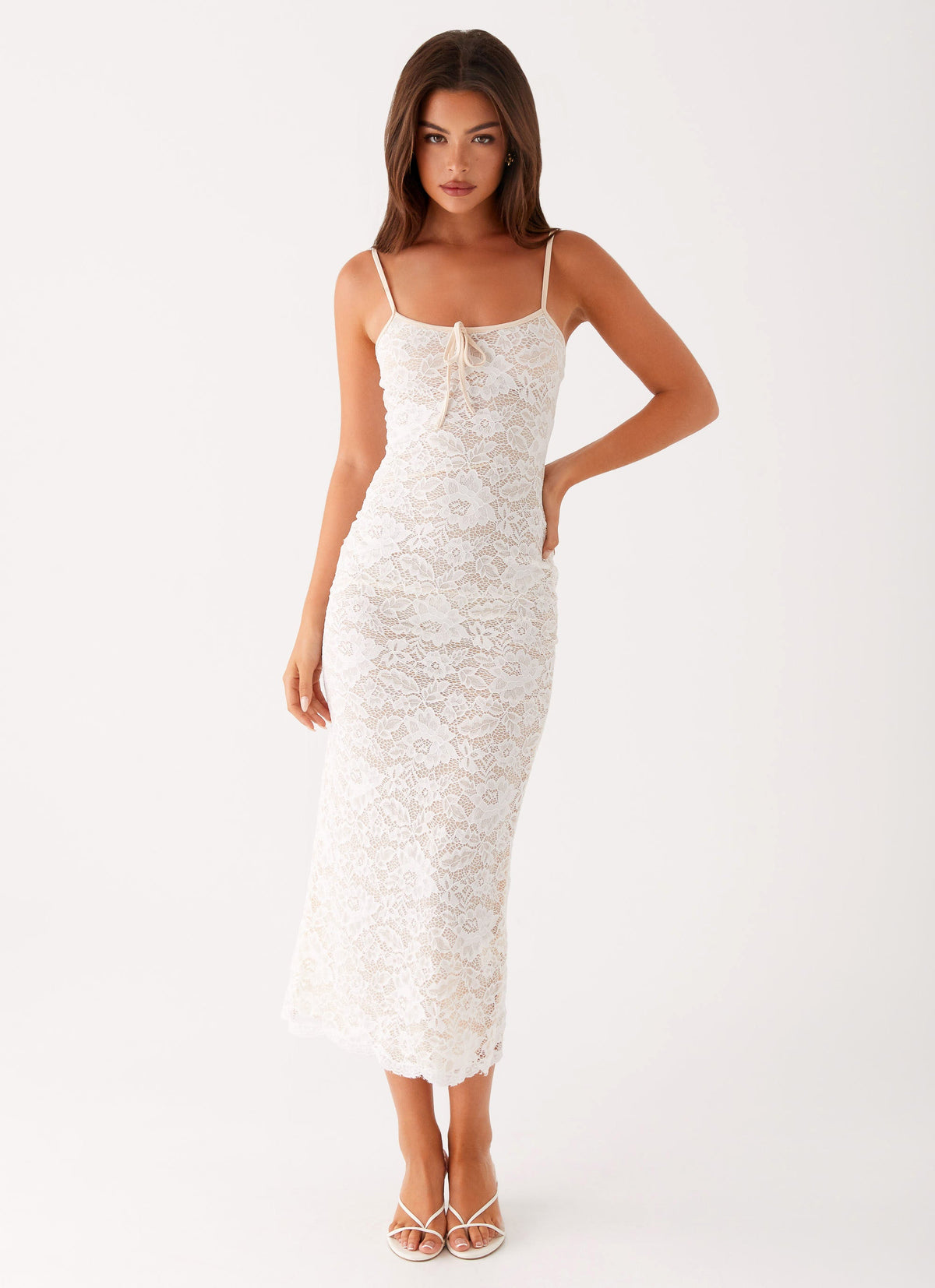 Postcards Lace Midi Dress - Ivory