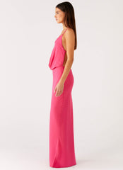 Pure Heart Cowl Maxi Dress - Fuchsia