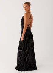 Purely Maxi Dress - Black Polka Dot