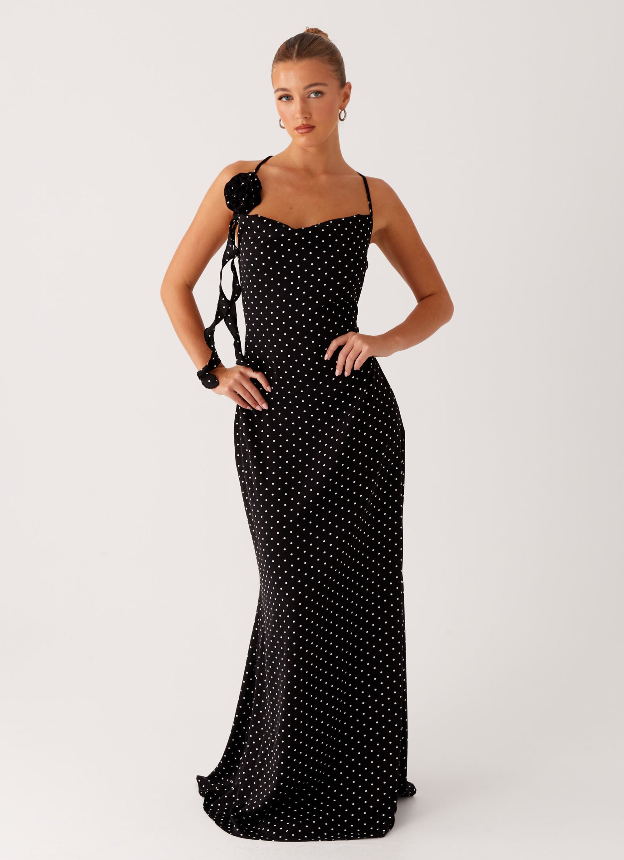 Purely Maxi Dress - Black Polka Dot