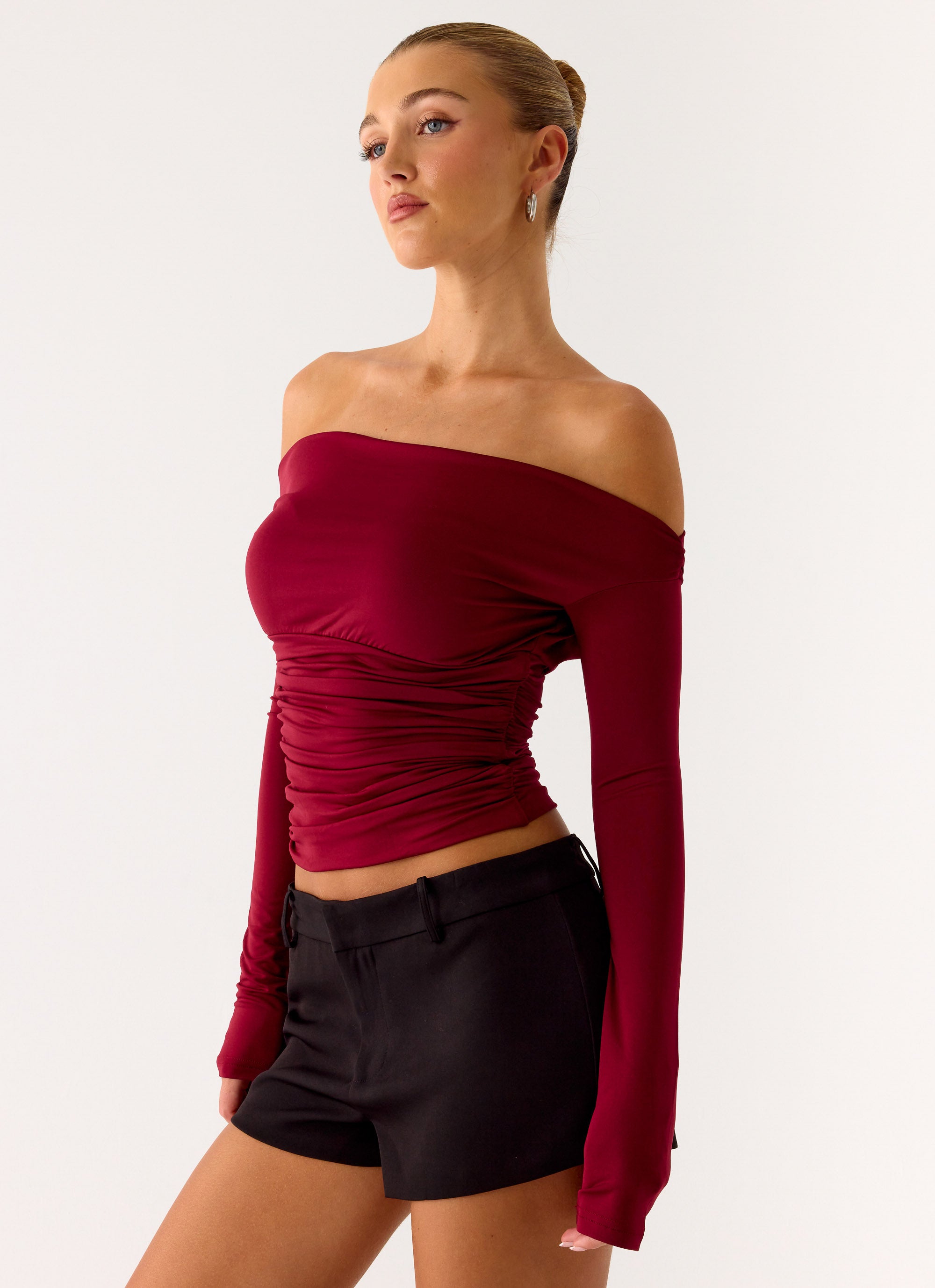 Reva Long Sleeve Top - Maroon