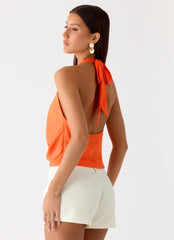 Right Back Halter Top - Orange