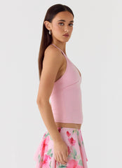 Roll Out Halter Top - Petal Pink