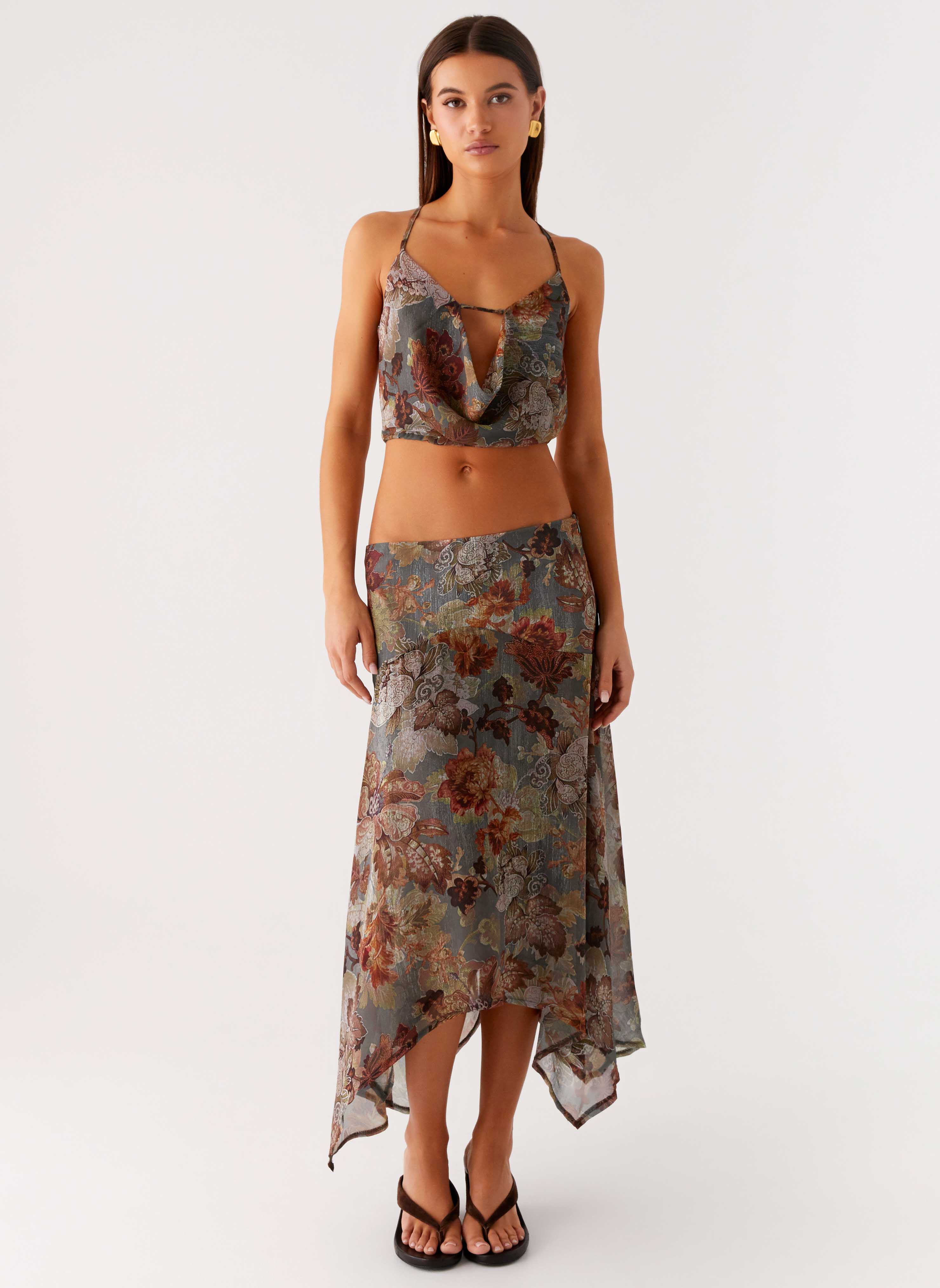 Rosewood Cowl Top - Vintage Blossom
