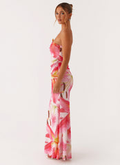 Rudy Maxi Dress - White Pink Lilly