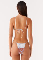 Ryland Bead Bikini Bottoms - Bloom Wave Print