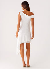 Rylee One Shoulder Midi Dress - White