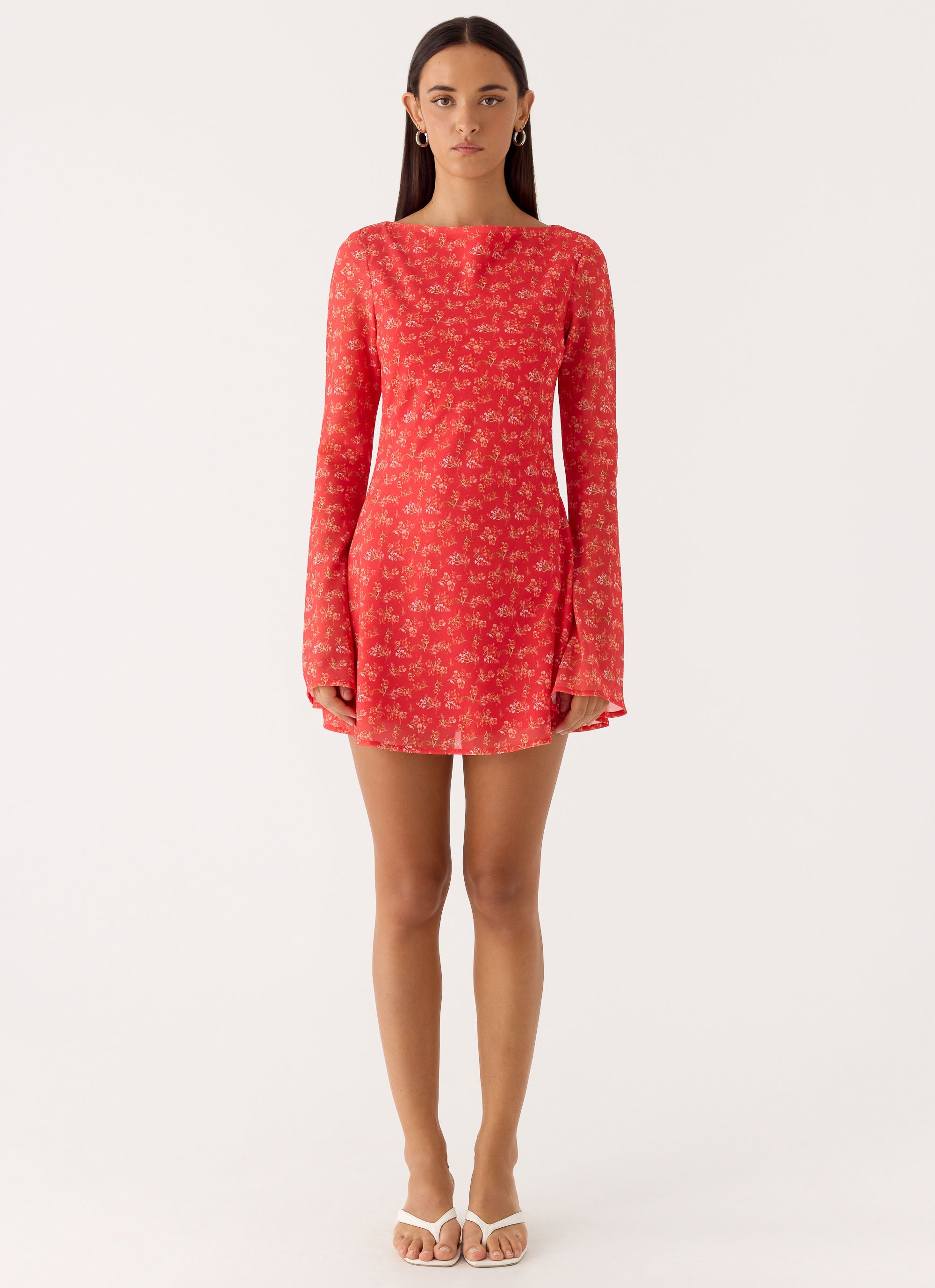 Sabella Mini Dress - Magenta Red Rose