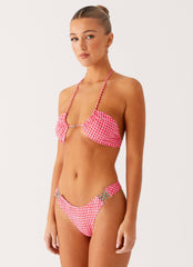Saint Lucia Bikini Bottoms - Pink Check