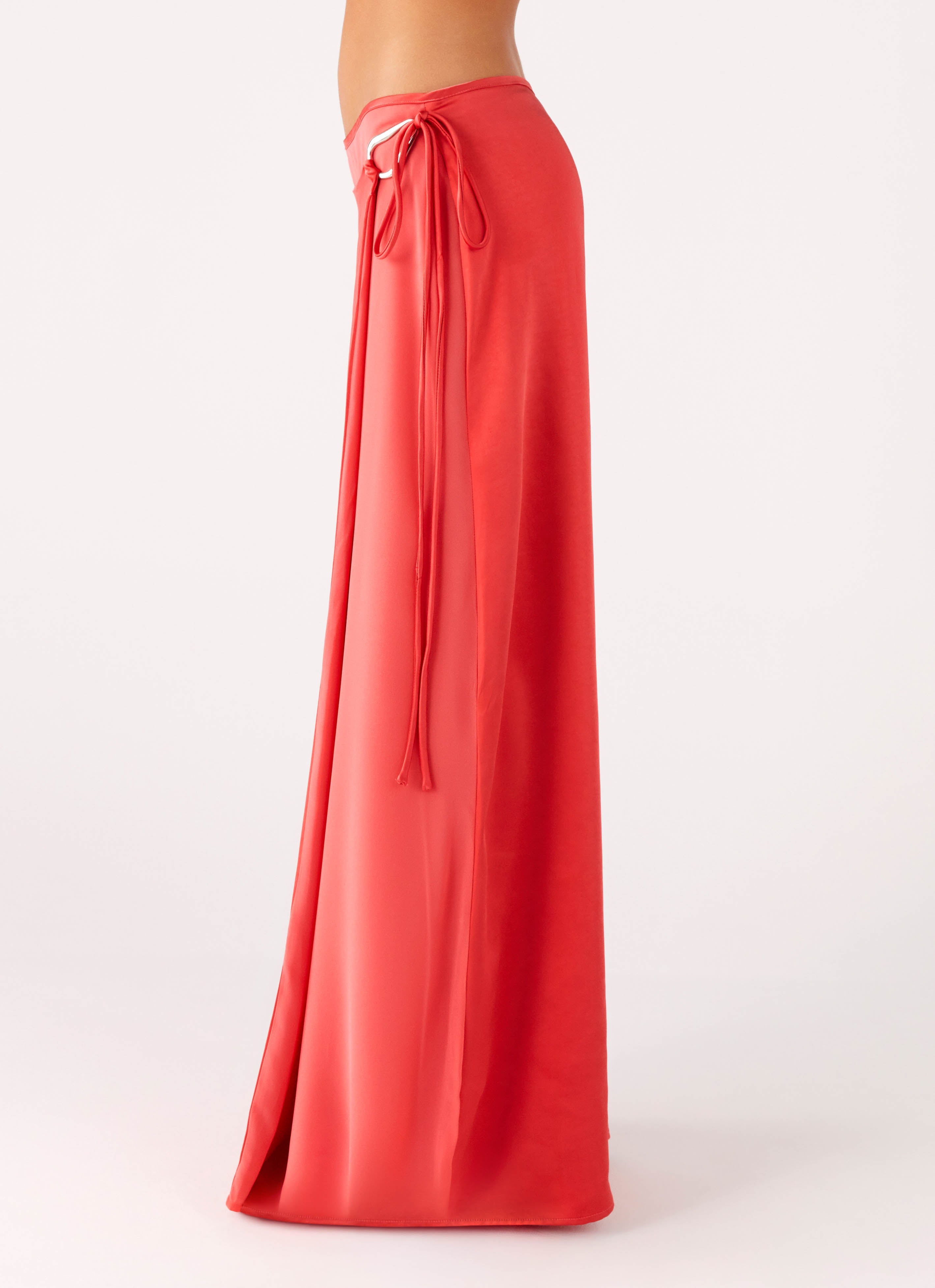 Pollie Wrap Maxi Skirt - Coral