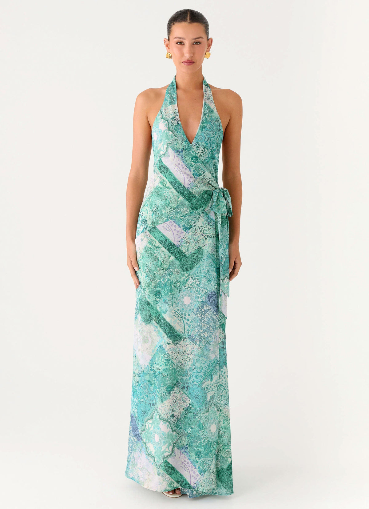 So Chic Maxi Dress - Green Paisley
