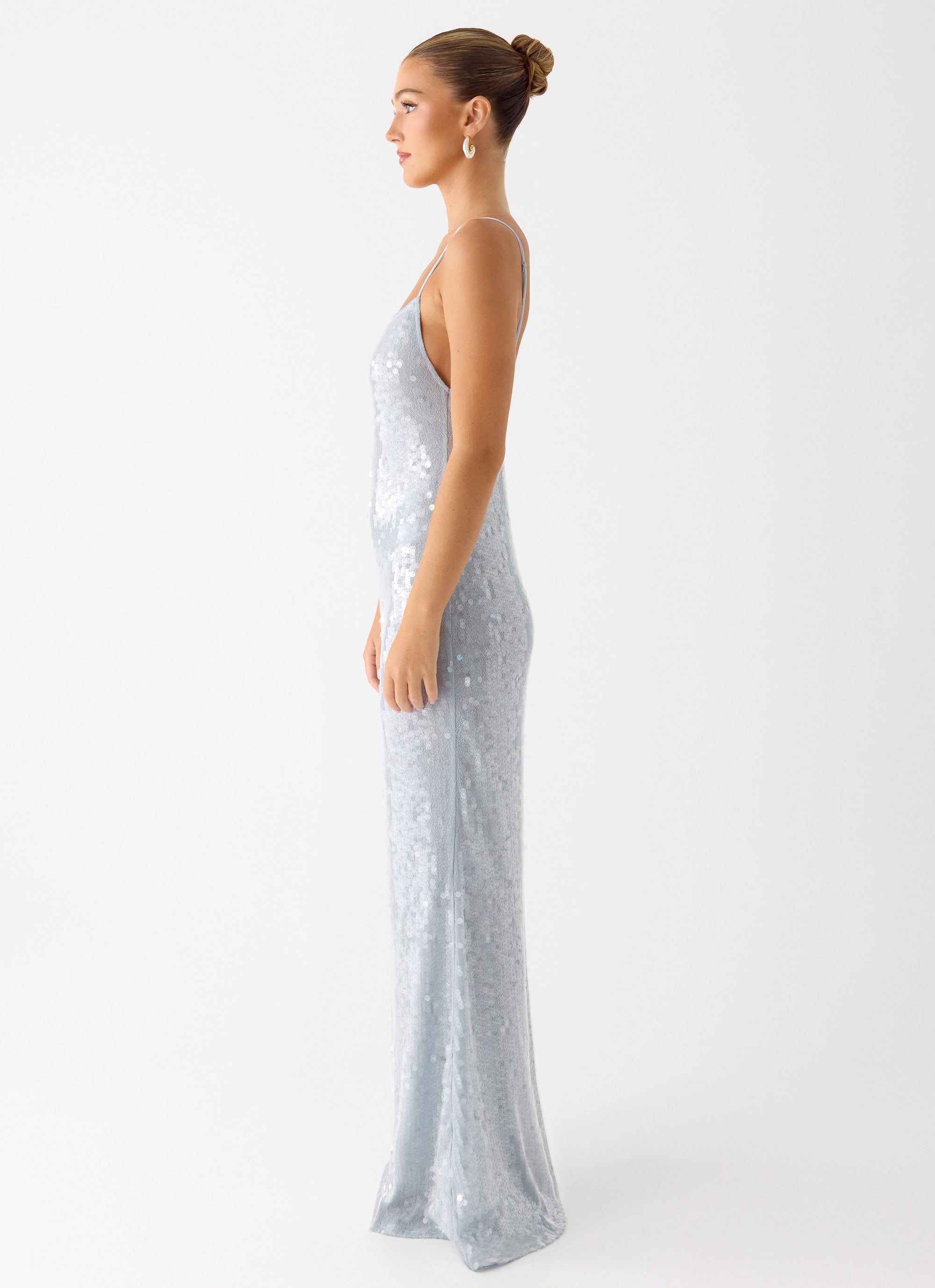 Solo Sequin Maxi Dress - Misty Blue