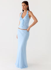 Star Girl Chiffon Maxi Skirt - Blue