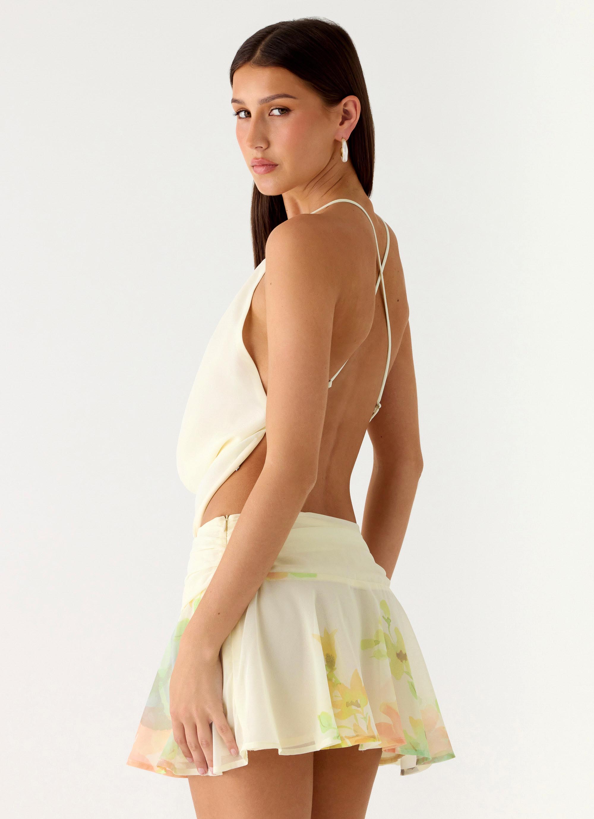 Sweet Charm Cowl Neck Top - Spring Meadow