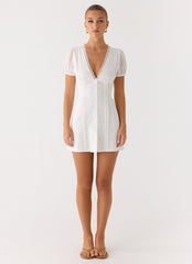 Sweet Lullaby Mini Dress - White