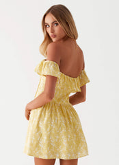 Tarryn Mini Dress - Yellow Floral