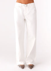 Texas Low Rise Denim Jeans - White