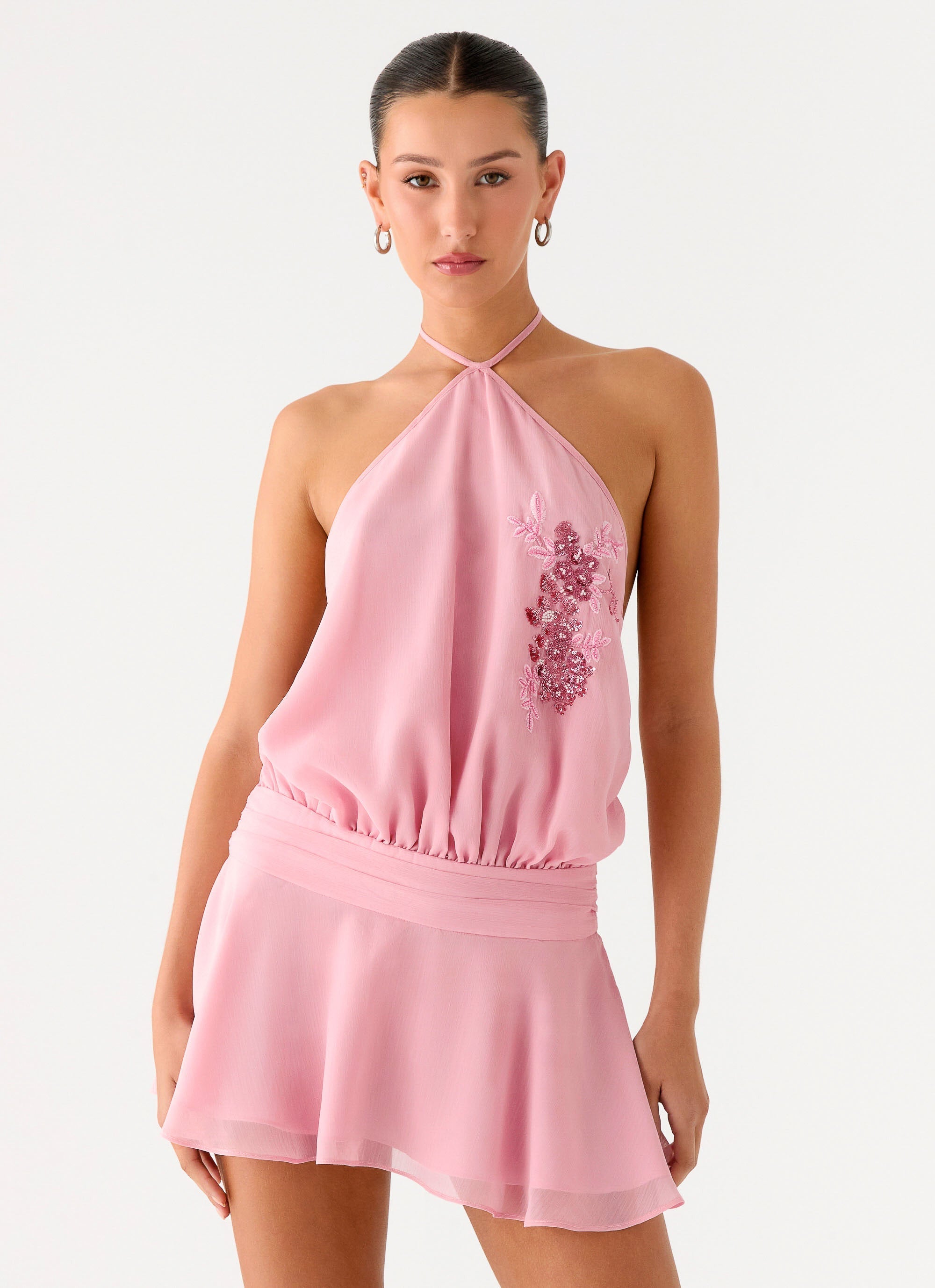 This Love Halter Mini Dress - Pink