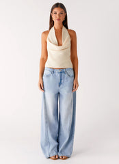 Timeless Wide Leg Jeans - Bleached Blue
